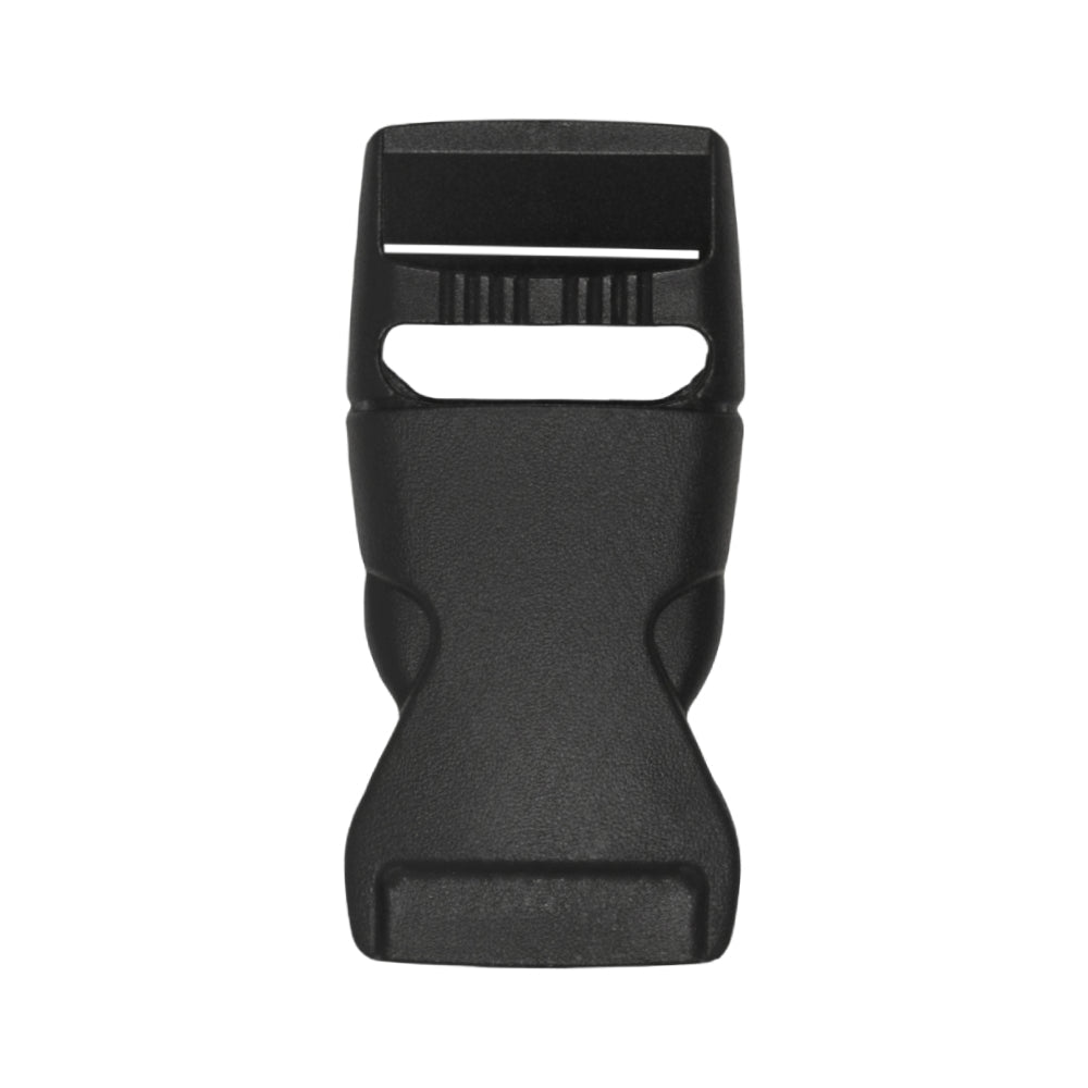 1" Black High-Profile Single Adjustable Side Release Webbing Buckle Image 1