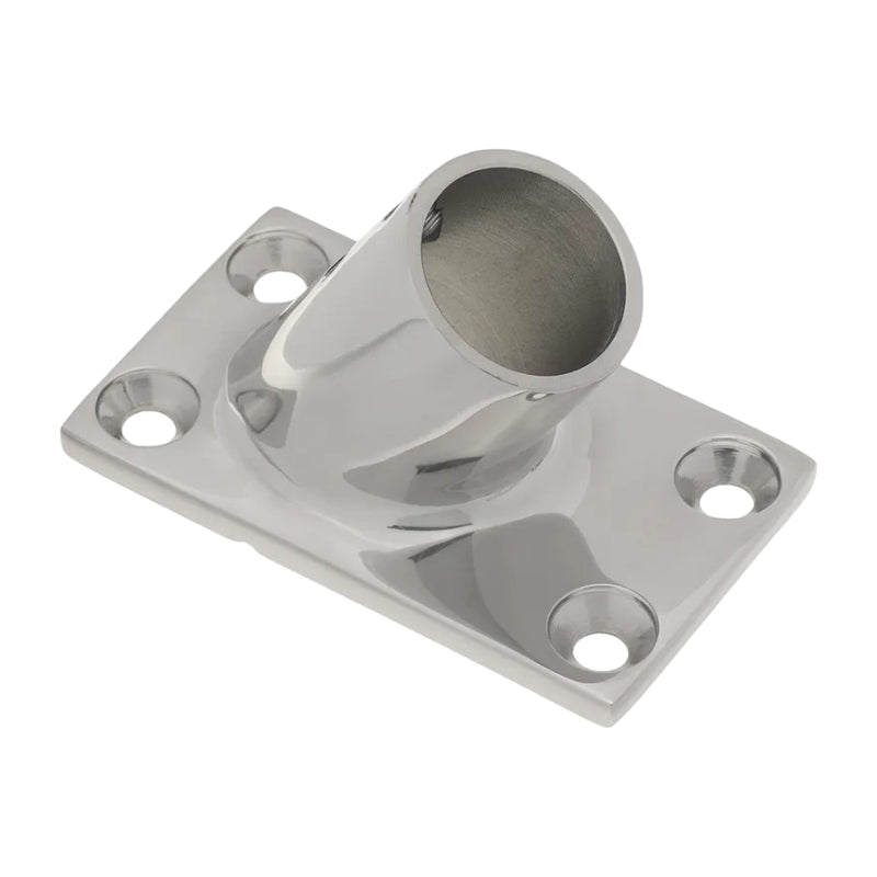 1" Stainless Steel 60° Rectangular Stanchion Base Image 1