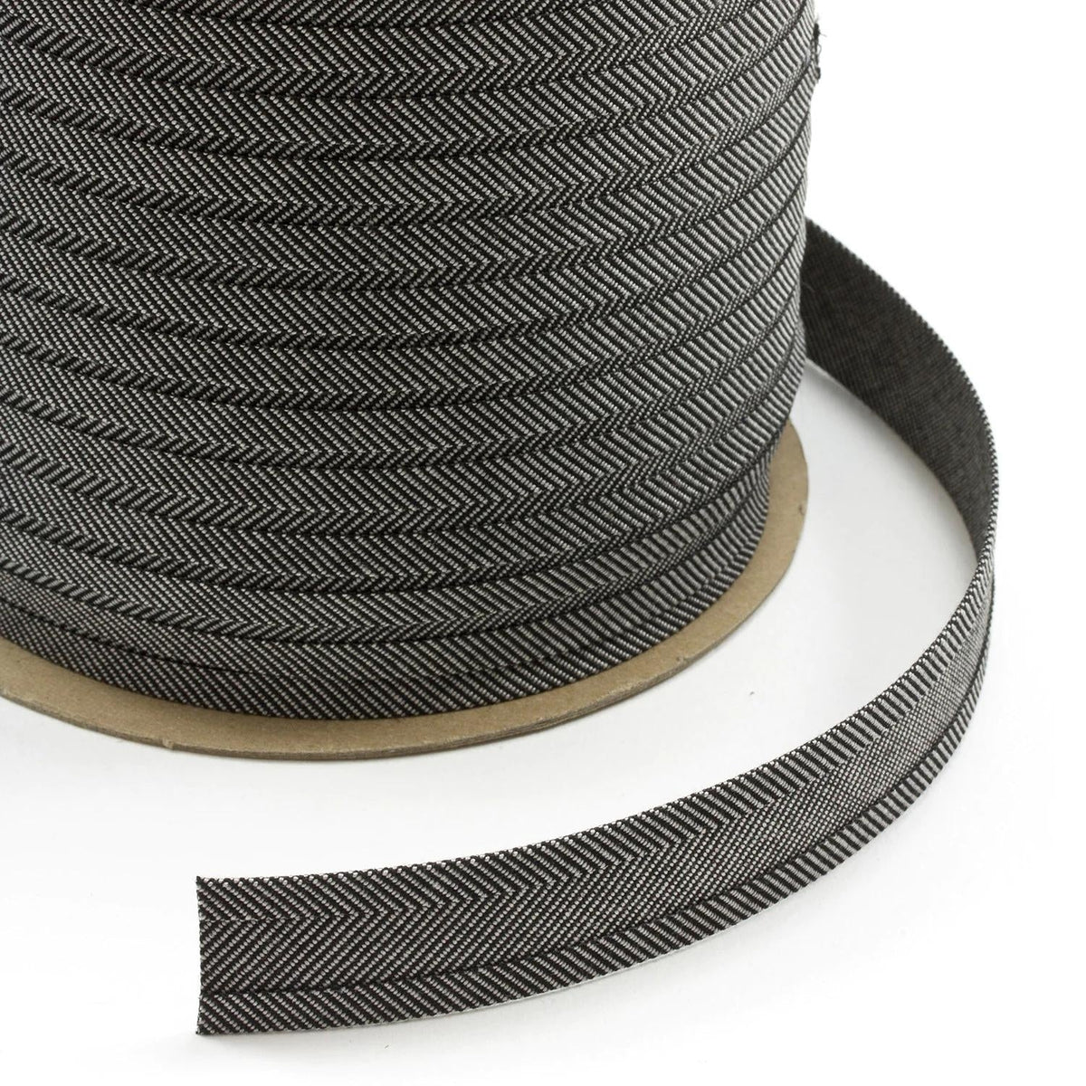 1" Sunbrella® Charcoal Tweed Bias Binding Tape Image 1