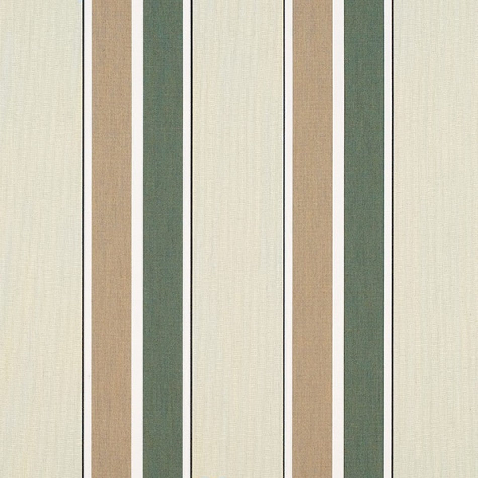 46" Sunbrella® Fern/Heather Beige Block Stripe (4959-0000) Awning/Marine Fabric Image 1