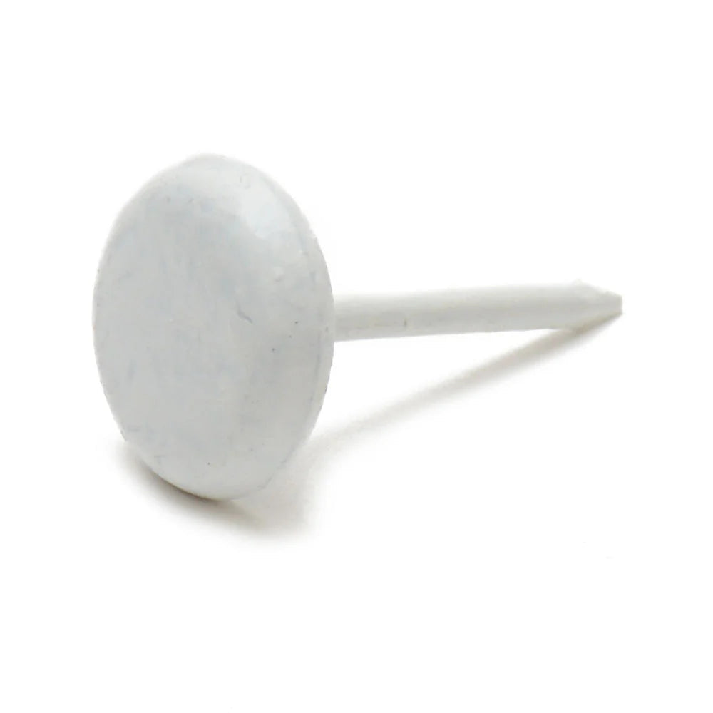 7/16" Low Dome White Upholstery Nail Image 1