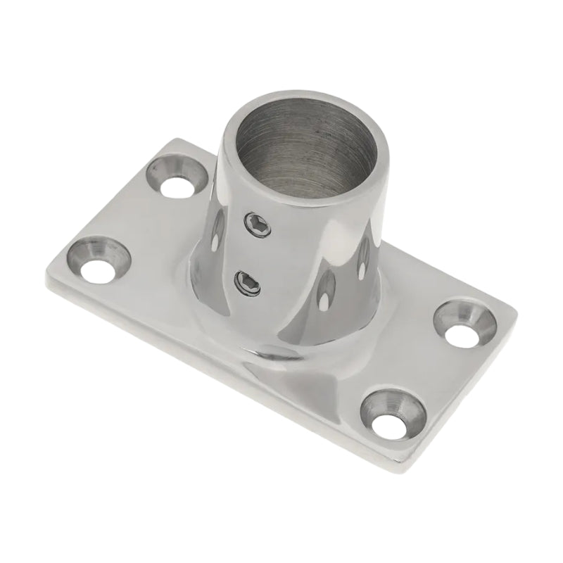 7/8" Stainless Steel 90° Rectangular Stanchion Base Image 1