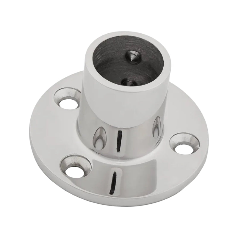 7/8" Stainless Steel 90° Round Stanchion Base Image 1