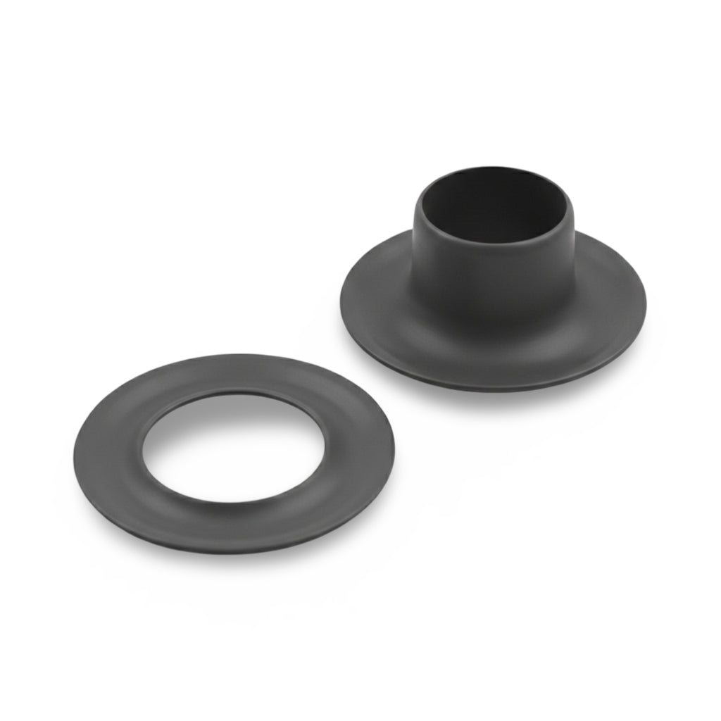 B1-0 1/4" (#0) Black Brass Plain Rim (Sheet) Grommet — 1 Gross Image 1