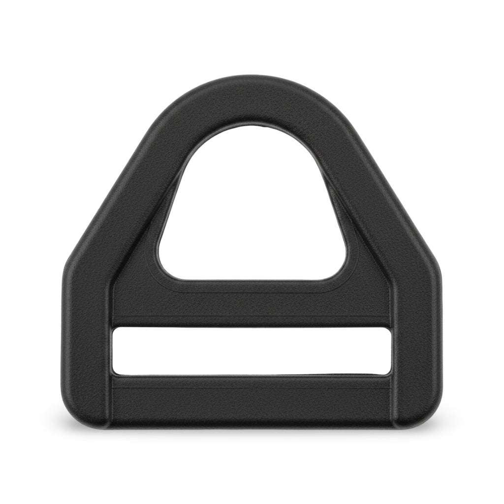 Black Acetal Closed 6-Angle Double Bar Webbing Ring Image 1