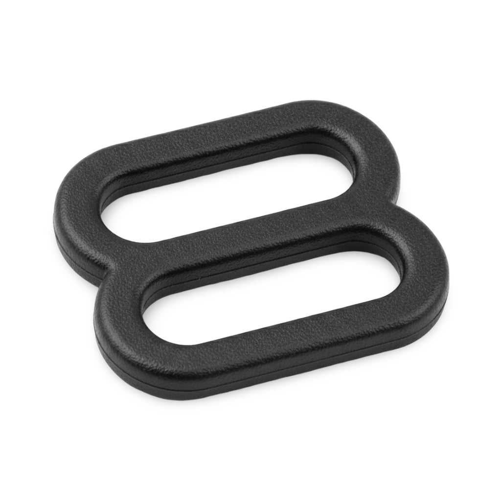 Black Acetal Figure-Eight 3-Bar Webbing Slide Image 1