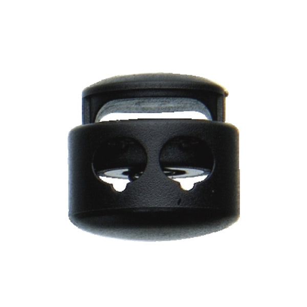 CL 643 Black ABS Short Barrel Double Hole Cord Lock Image 1