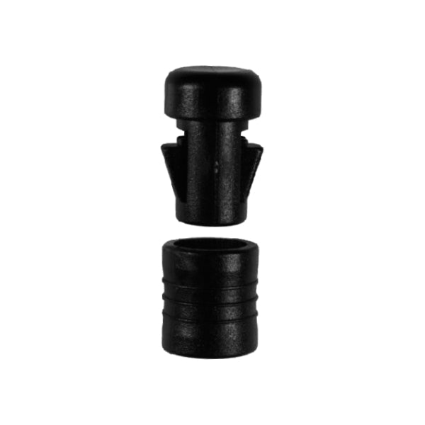 CLE 680 Black ABS Ribbed Cord End Image 1