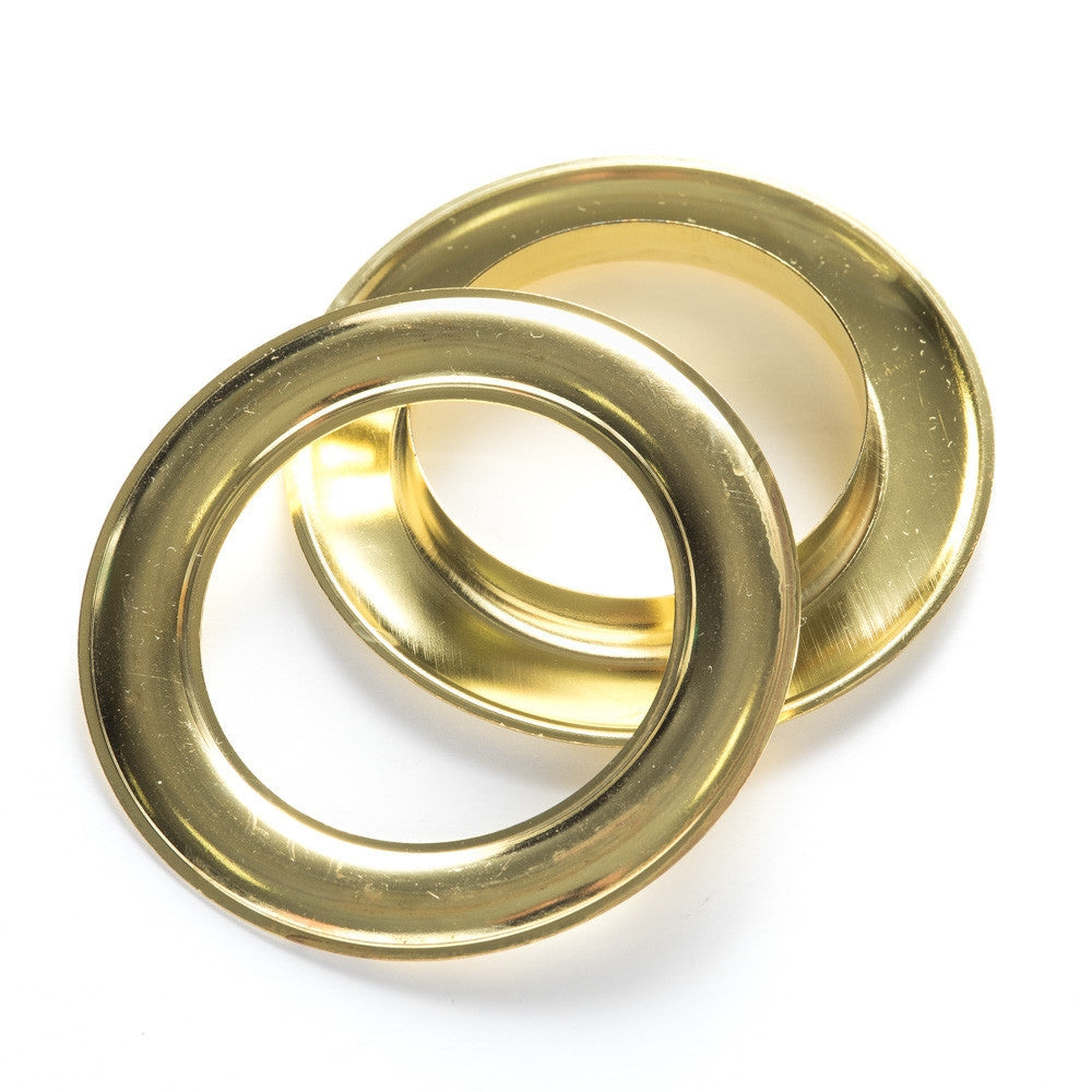 G1-12 1-9/16" (#12) Brass Oversized "Curtain" Grommet Image 1