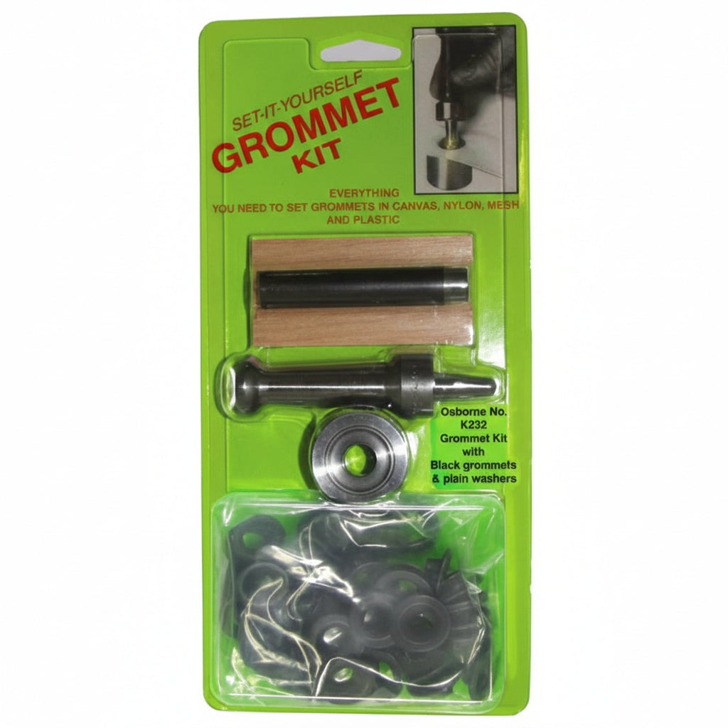 K233-4 1/2" (#4) Black Brass "Set-It-Yourself" Grommet Kit Image 1