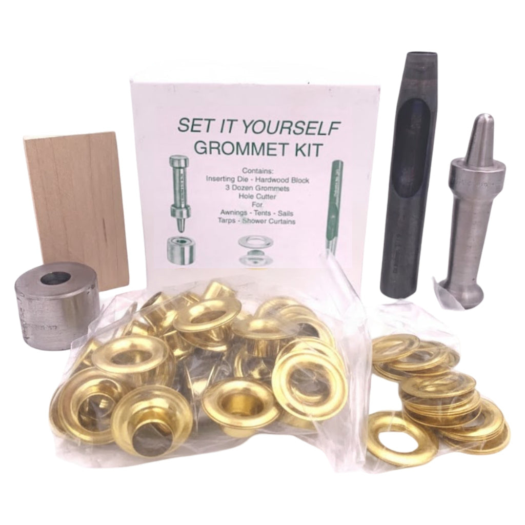 K235-2 3/8" (#2) Brass "Set-It-Yourself" Deluxe Grommet Kit Image 1