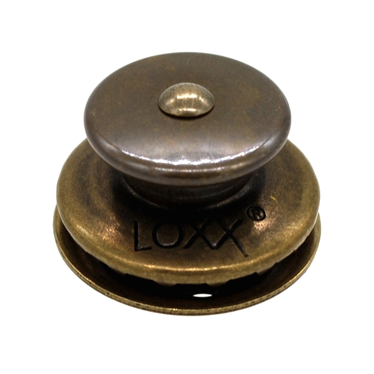 LOXX® "Pull-It-Up" Fastener Antique Brass Large Head Button Image 1