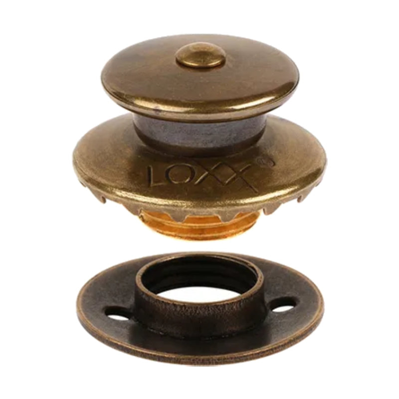 LOXX® "Pull-It-Up" Fastener Antique Brass Large Head Button Image 2