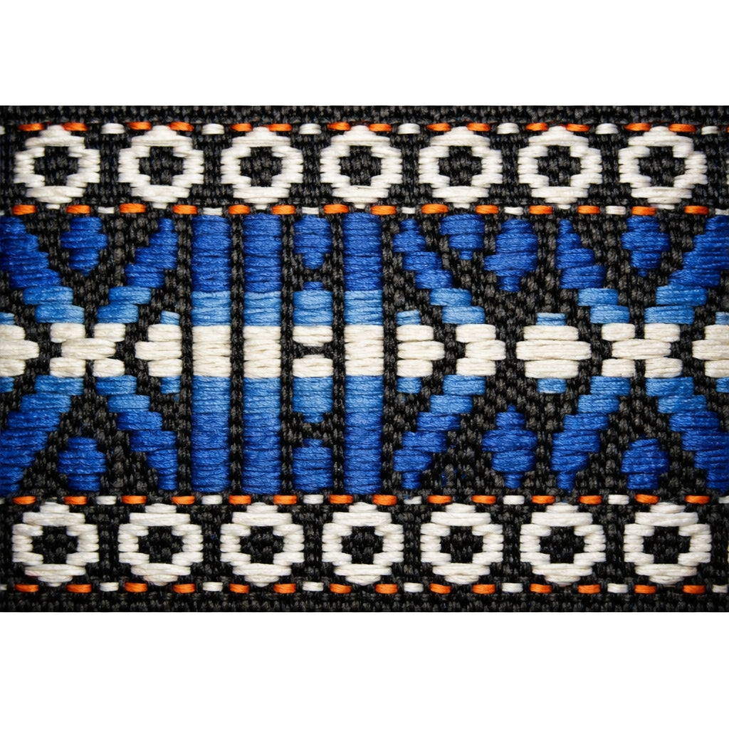 "Royal Blue Track" Polyester Jacquard Webbing (1.75 mm) Image 1