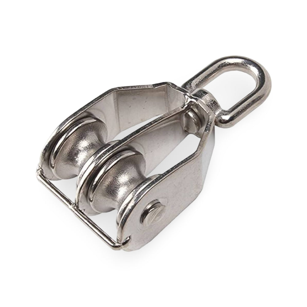 Stainless Steel M25 Double Swivel Rope Pulley Image 1