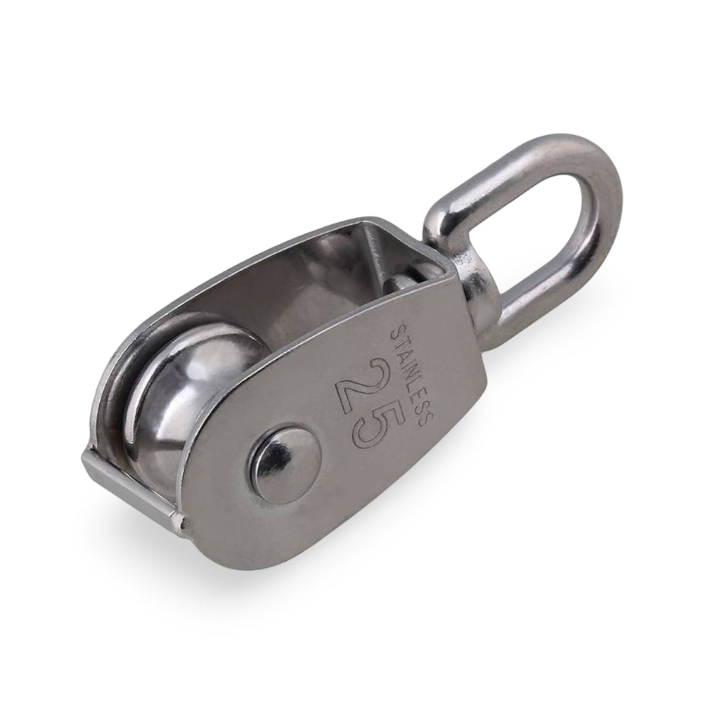 Stainless Steel M25 Single Swivel Rope Pulley Image 1