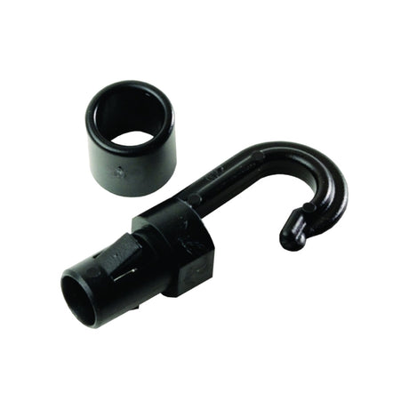 1/4" (#8) Black Plastic Tongueless Shock Cord Hook Image 1