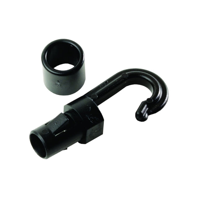 1/4" (#8) Black Plastic Tongueless Shock Cord Hook Image 1