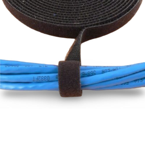 1" Black Economical Hook & Loop Wrap Tape Image 2