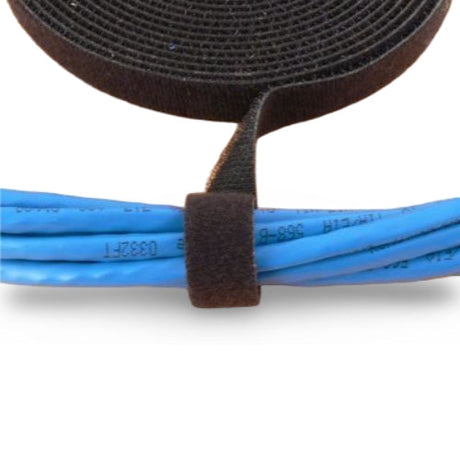 1" Black Economical Hook & Loop Wrap Tape Image 2