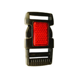 1" Black Single Adjustable Side Release Reflector Safety Buckle Image 1
