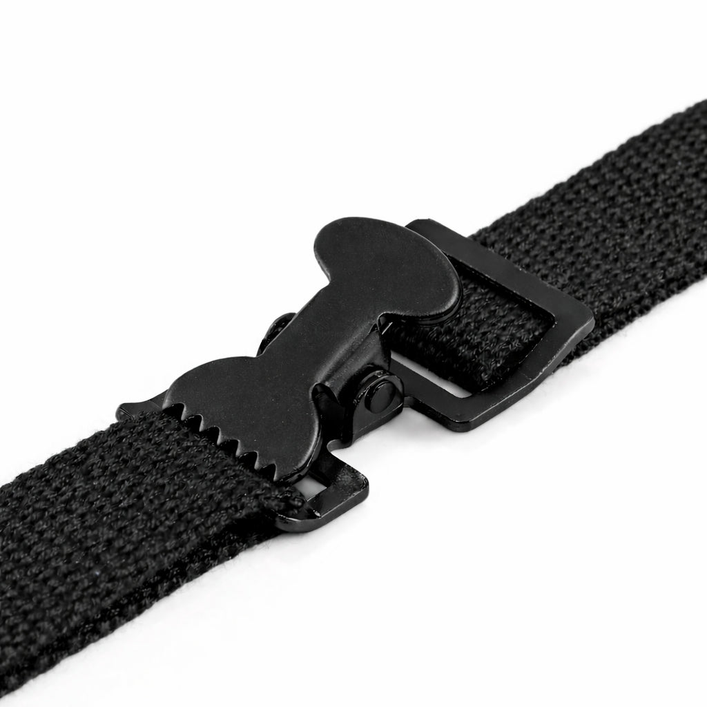 1" Powder-Coated Black Steel Spring Webbing Buckle Image 2