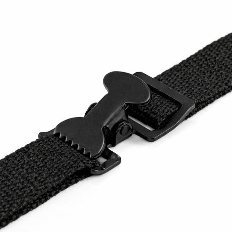 1" Powder-Coated Black Steel Spring Webbing Buckle Image 2