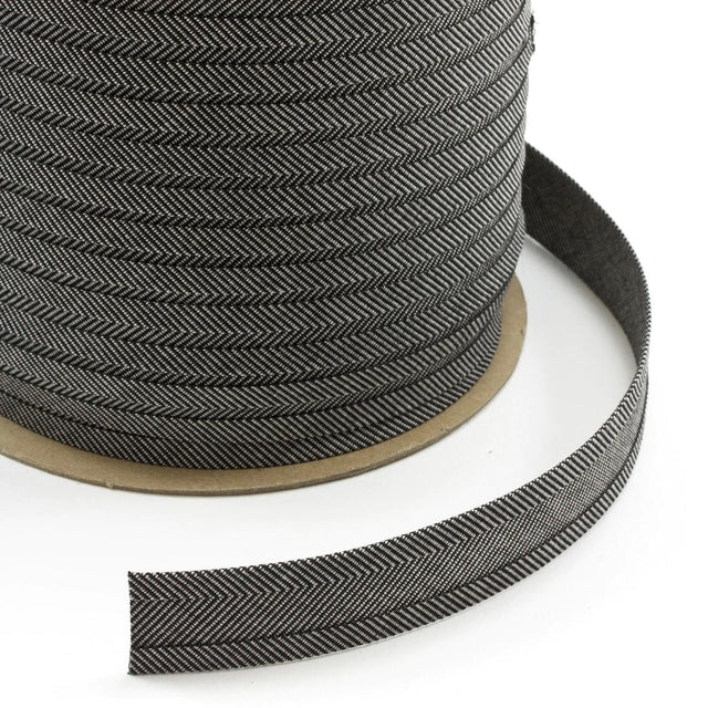 1" Sunbrella® Charcoal Tweed Bias Binding Tape Image 1