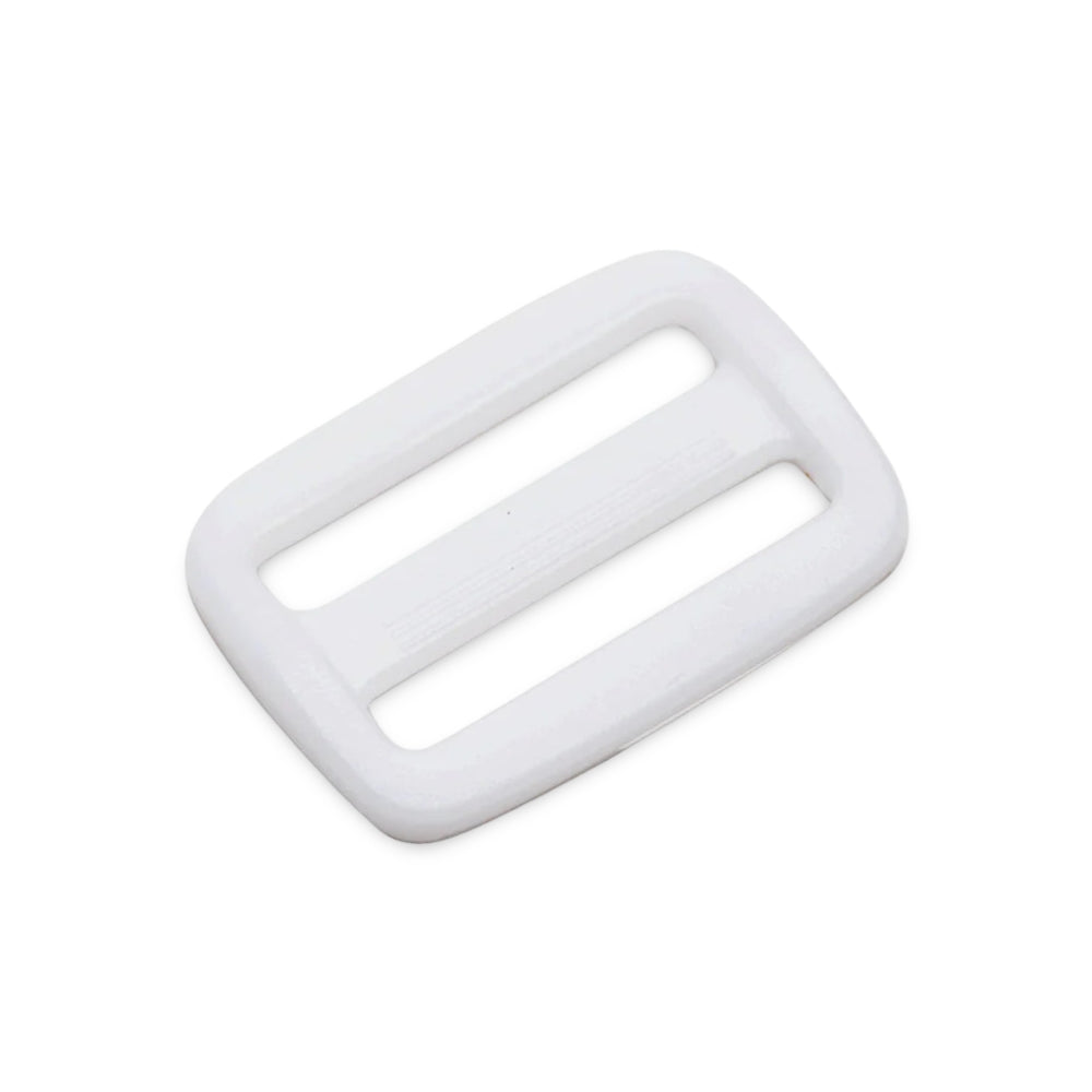 1" White Nylon 3-Bar Webbing Slide Image 1
