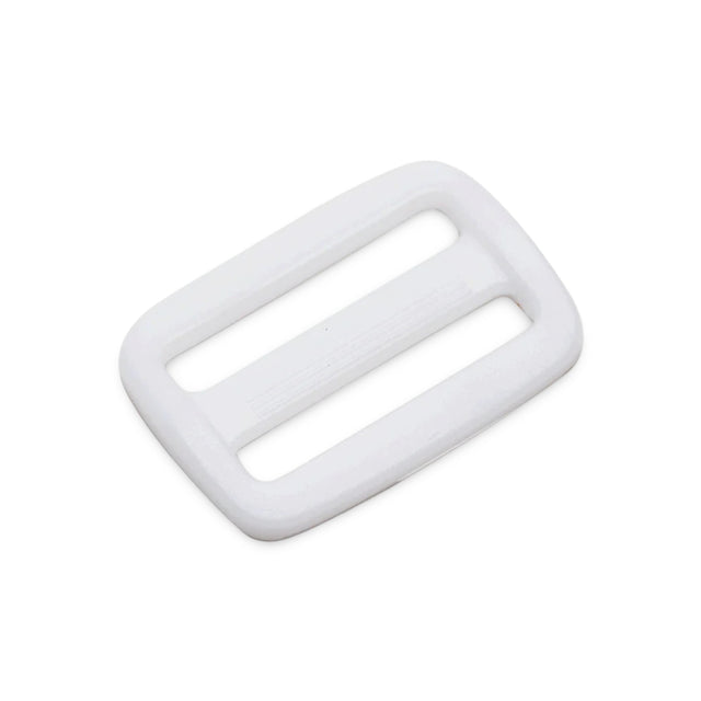 1" White Nylon 3-Bar Webbing Slide Image 1