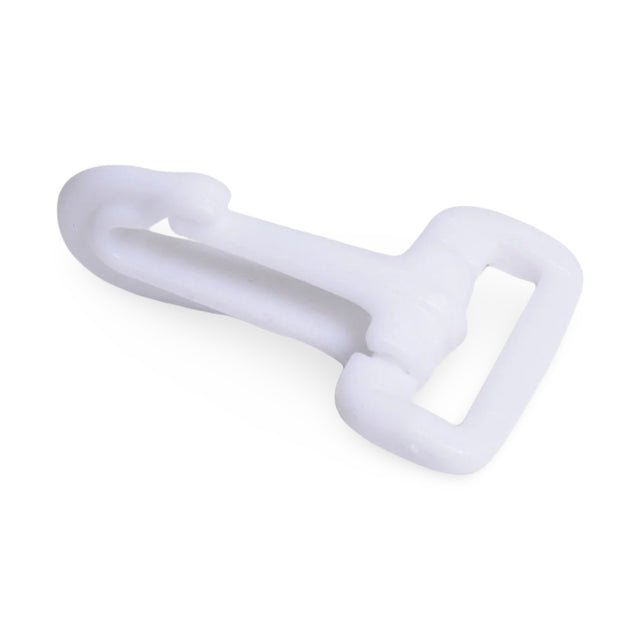1" White Nylon Standard Snap Hook Image 1