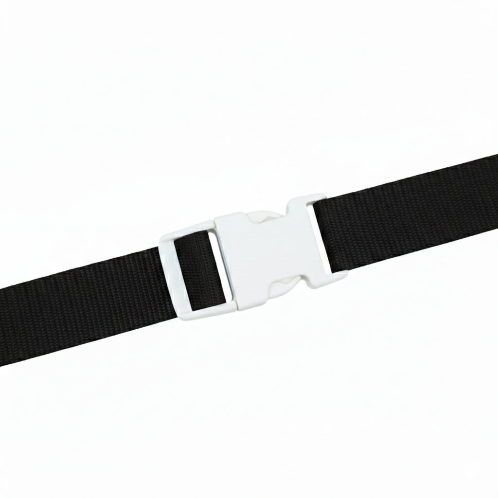 1" White Single Adjustable Side Release Webbing Buckle Image 2