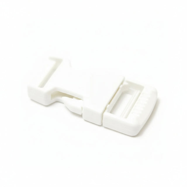1" White Single Adjustable Side Release Webbing Buckle Image 1