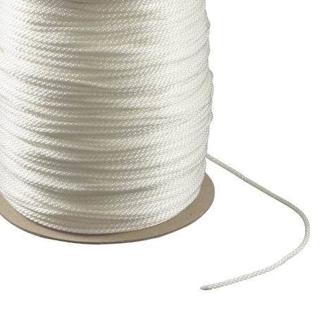 3/16" (#6) White Nylon Diamond Braid Cord Image 1