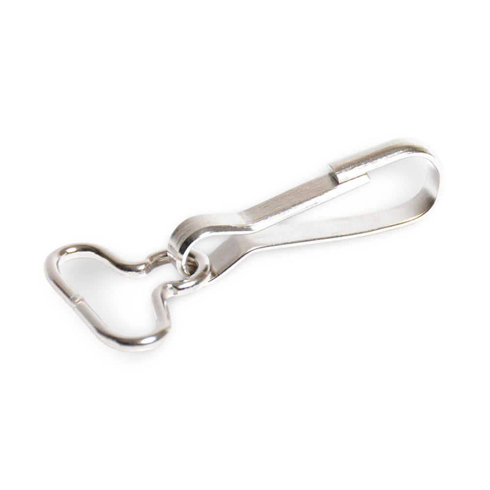 3/4" Nickel-Plated Steel Spring Hook with Strap Eye Image 1