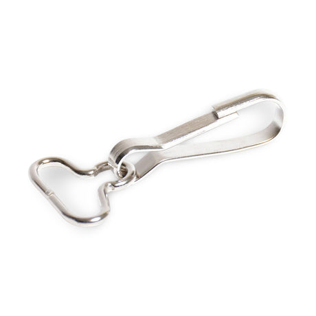 3/4" Nickel-Plated Steel Spring Hook with Strap Eye Image 1