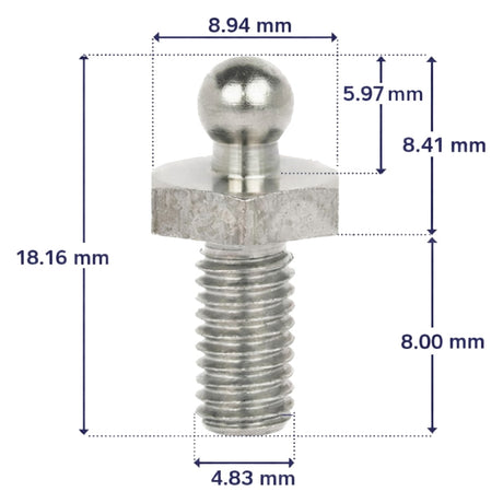3/8" LOXX® "Pull-It-Up" Fastener Stainless Steel M5 Machine Screw Stud Image 2