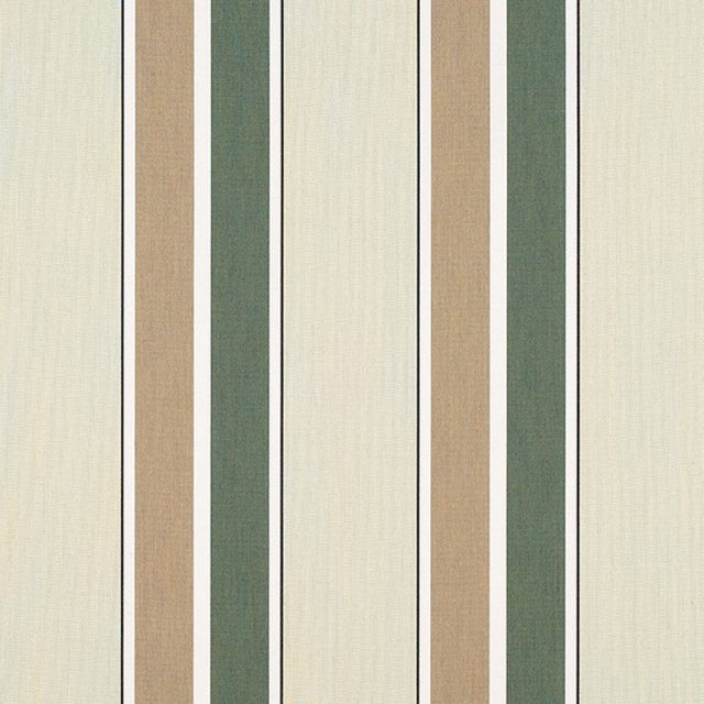 46" Sunbrella® Fern/Heather Beige Block Stripe (4959-0000) Awning/Marine Fabric Image 1
