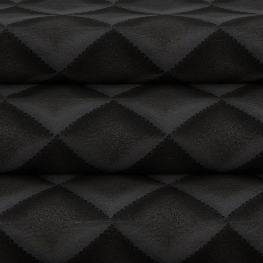 54" Arctic -40 Black (9009) Double-Quilted Vinyl Fabric Image 2
