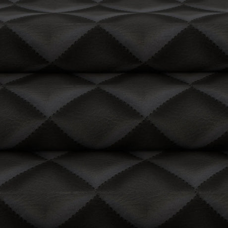 54" Arctic -40 Black (9009) Double-Quilted Vinyl Fabric Image 2