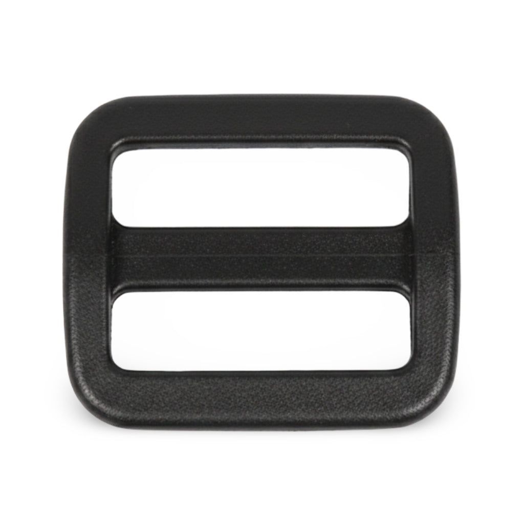 Black Acetal Square Wide-Mouth 3-Bar Webbing Slide Image 1