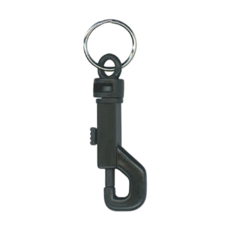 Black Plastic Bolt Snap with Key Ring Image 1
