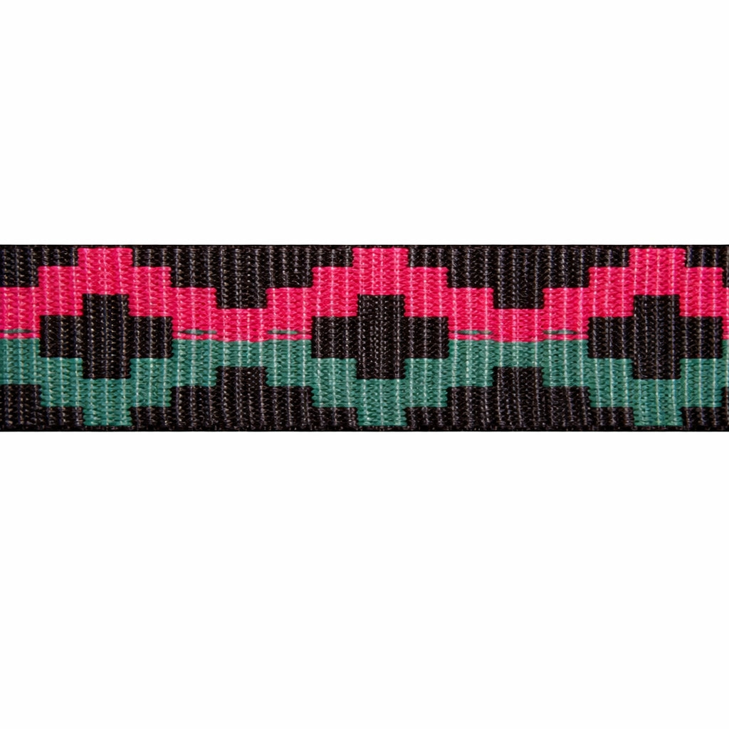 "Burgundy/Pine" Polyester Jacquard Webbing (1.35 mm) Image 1
