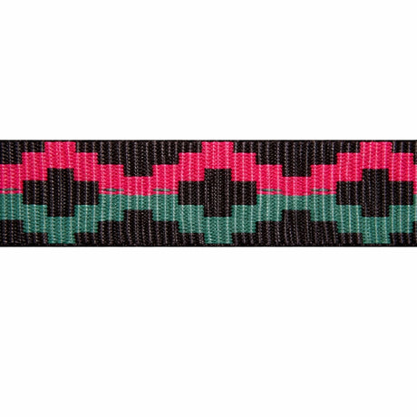 "Burgundy/Pine" Polyester Jacquard Webbing (1.35 mm) Image 1
