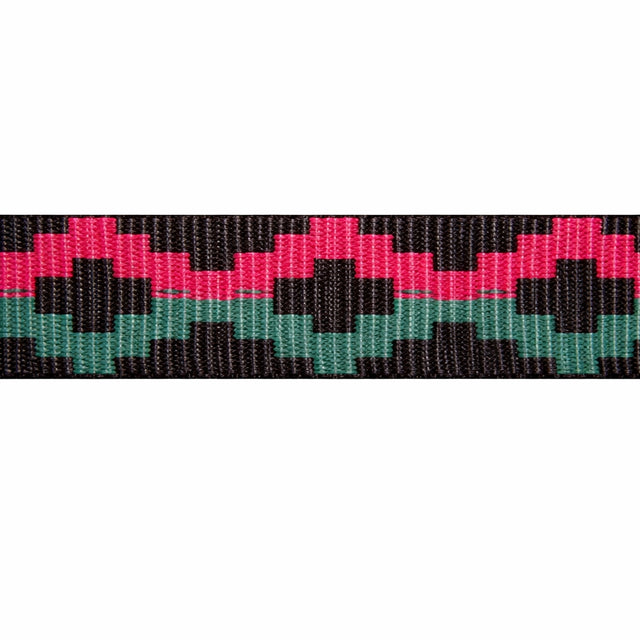 "Burgundy/Pine" Polyester Jacquard Webbing (1.35 mm) Image 1