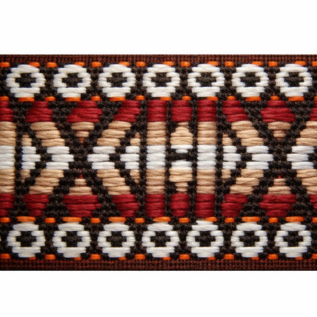"Burgundy Track" Polyester Jacquard Webbing (1.75 mm) Image 1