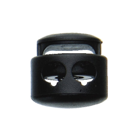 CL 643 Black ABS Short Barrel Double Hole Cord Lock Image 1