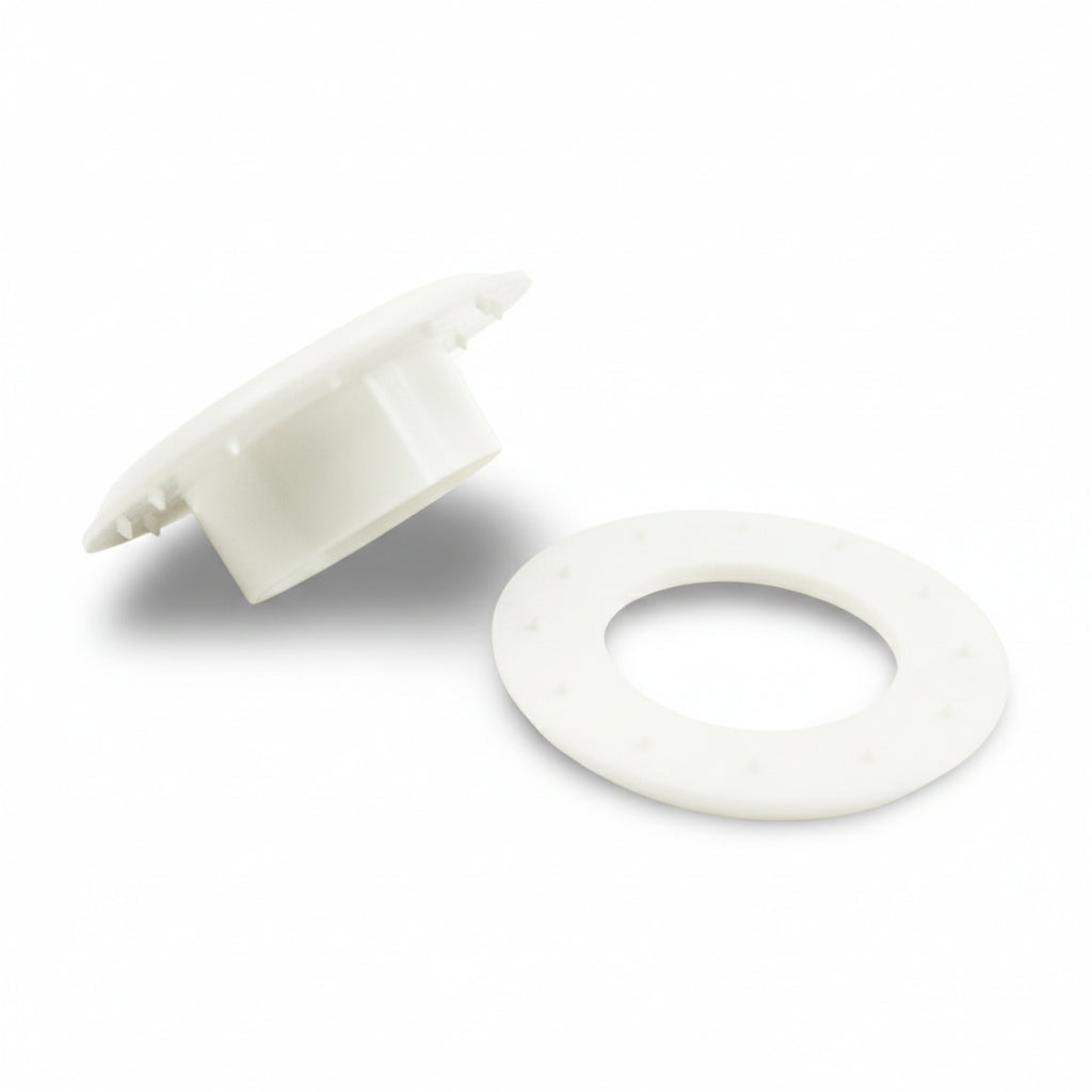 GRWSH250WHPL 3/8" (#2) White Plastic Grommet Image 1