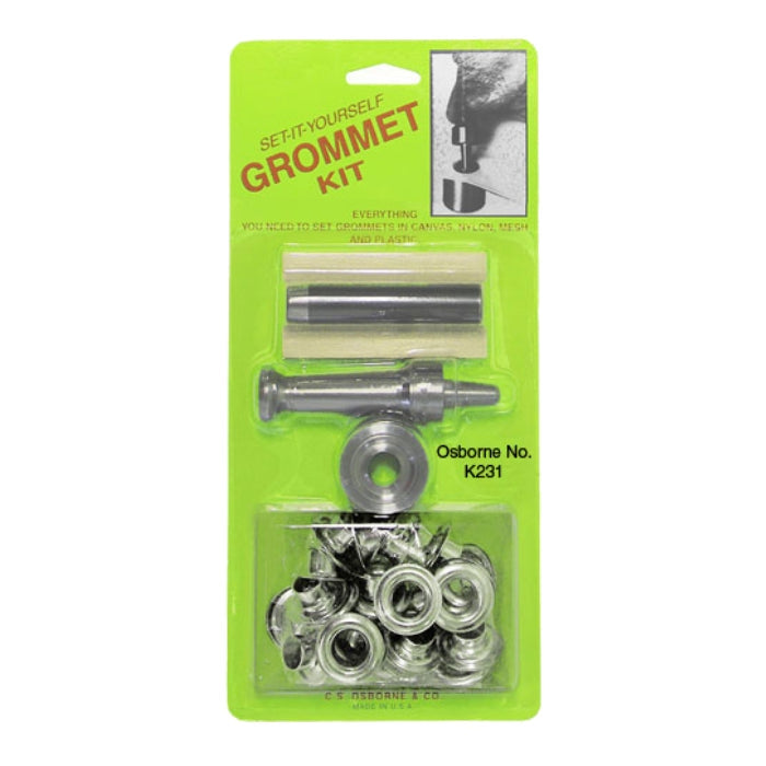 K231-1 9/32" (#1) Nickel-Plated Brass "Set-It-Yourself" Grommet Kit Image 1