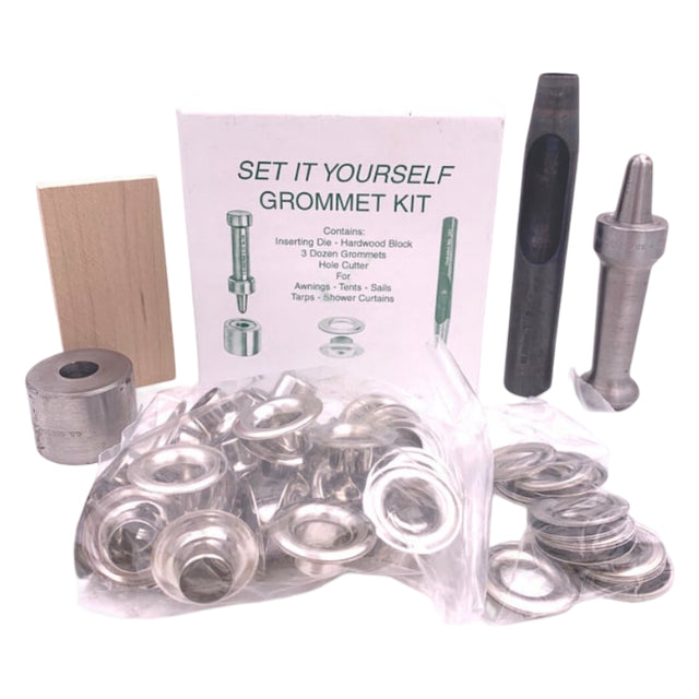 K232-4 1/2" (#4) Nickel-Plated Brass "Set-It-Yourself" Deluxe Grommet Kit Image 1